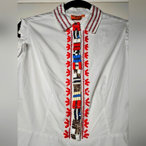 Tory Burch Sleeveless Beaded Top - Picture 2 of 4